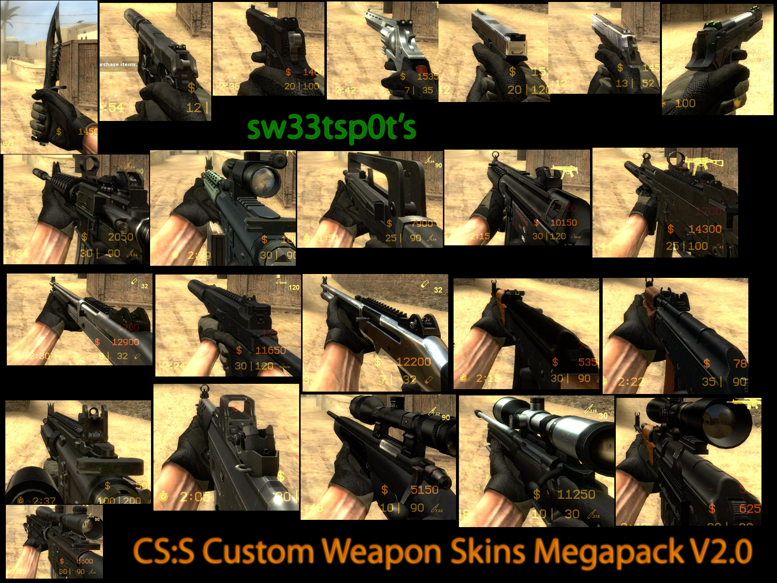 counter strike source skin pack weapons